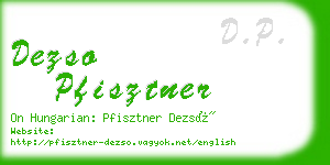 dezso pfisztner business card